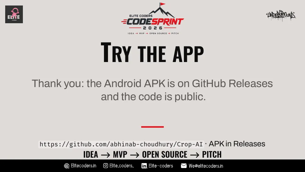 Try the app: the closing page with the repo link