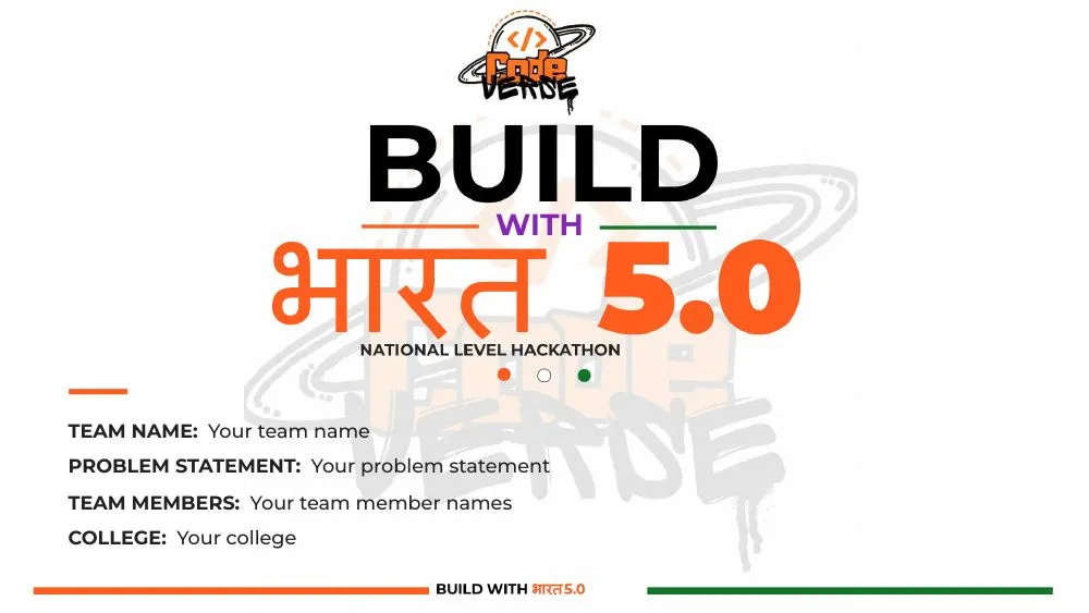 Build With Bharat 5.0 template, first slide