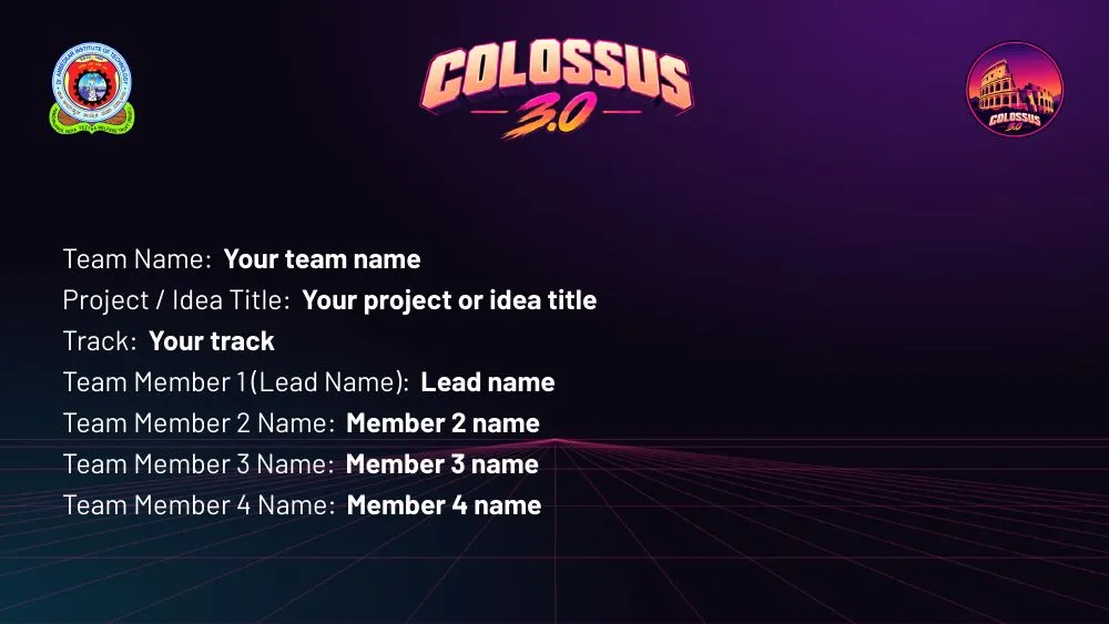Colossus 3.0 template, first slide