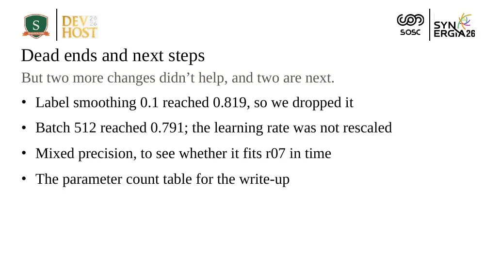 Page 10 of an example deck in the DevHack 2026 theme