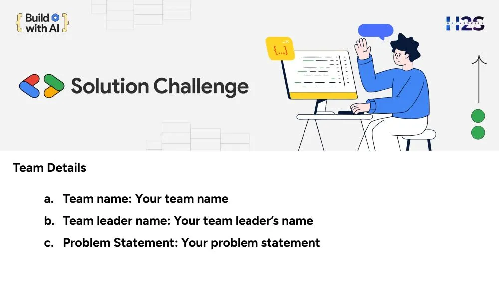 Google Solution Challenge template, first slide